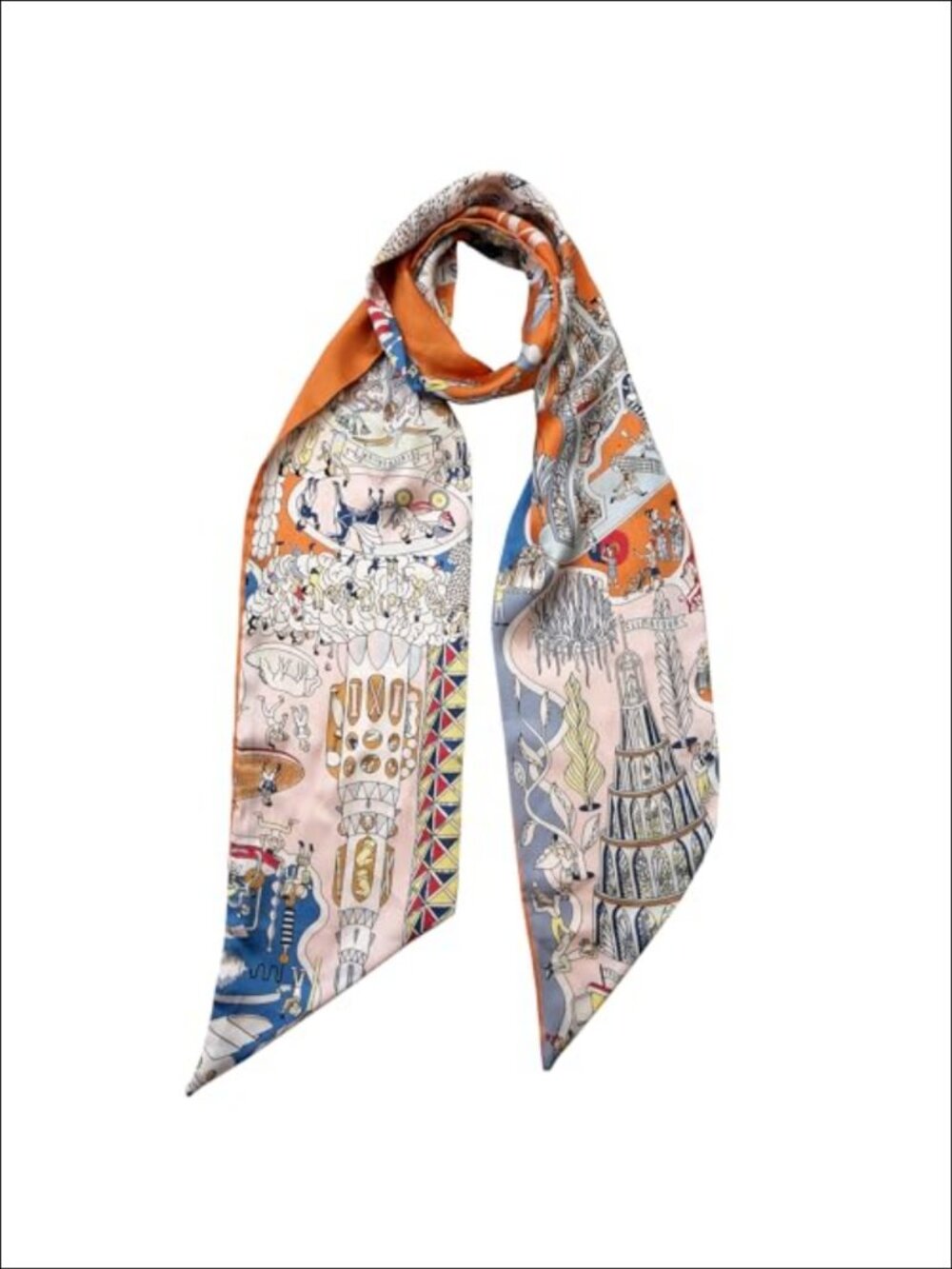 Long Silk Head Scarf Polyester Neck Scarf Belt Satin Hair Scarf Lightweight
